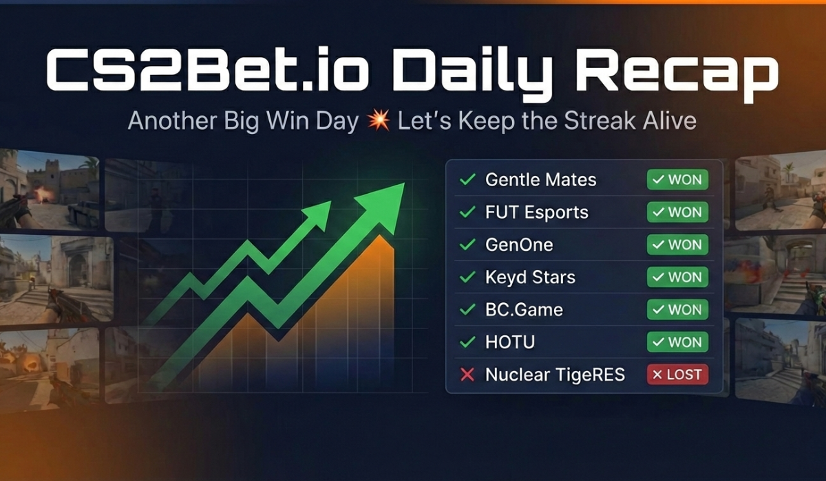 CS2Bet.io Daily Recap — Another Big Win Day 💥 Let’s Keep the Streak Alive